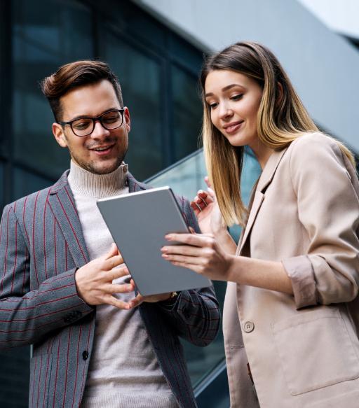 successful business people designer enjoying work